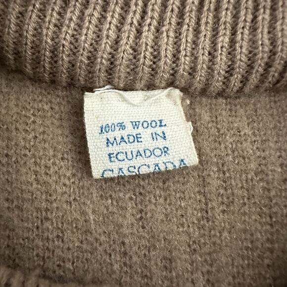 Cascada Womens Vintage 80s Cape Poncho Sweater One Size Taupe Brown Wool - Picture 5 of 10